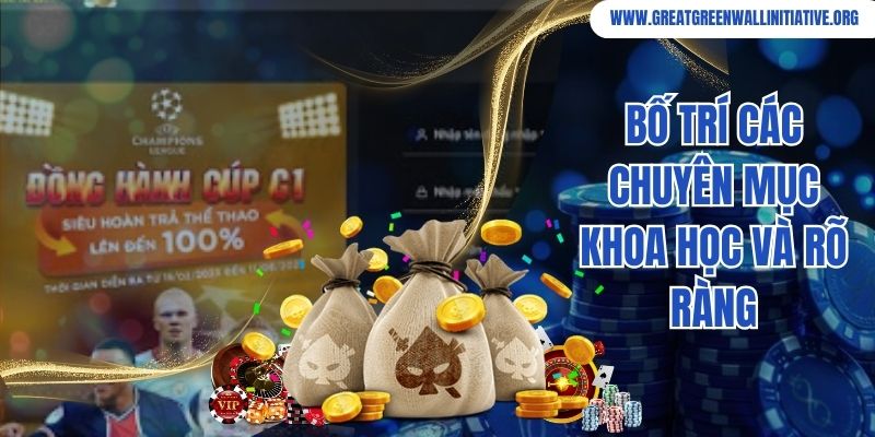 Bố trí các chuyên mục khoa học và rõ ràng